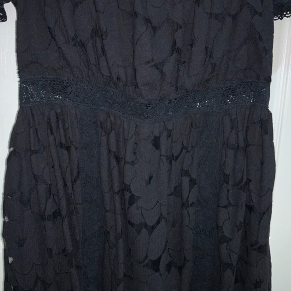 Anna Sui black lace dress Sz 12 crochet detail - Picture 3 of 10